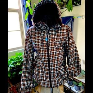 Cheyenne Burton fleece lined plaid hooded jacket
